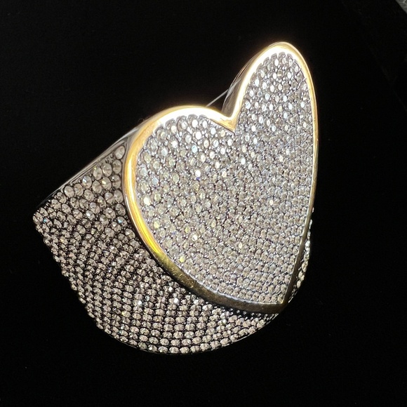 Zadig & Voltaire - Crystal Heart - Idol Strass Cuff Bracelet NWT Gorgeous! - Picture 1 of 14